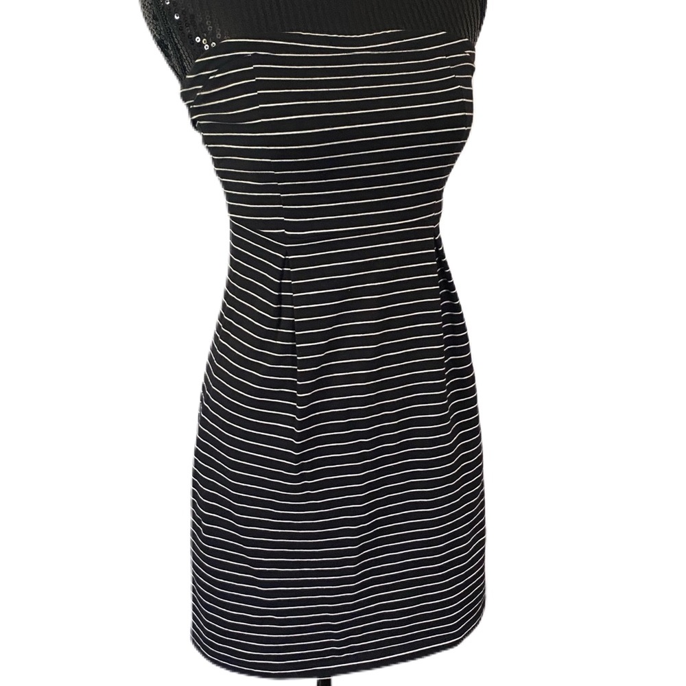 Striped black and white mini